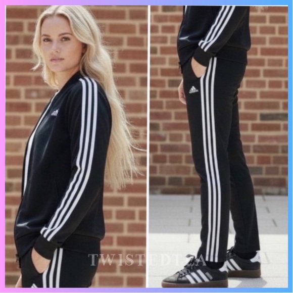 adidas Pants - ❤️NWT 2 PC Adidas 3 stripe Tracksuit jacket and pants matching womens set M L